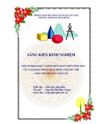 Sáng kiến kinh nghiệm Một số biện pháp và hình thức phát triển tính tích cực vận động trong hoạt động giáo dục thể chất cho trẻ mẫu giáo lớn