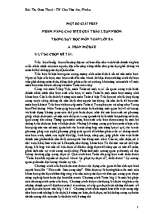Sáng kiến kinh nghiệm Một số giải pháp nhằm nâng cao hiệu quả thảo luận nhóm trong dạy học môn toán Lớp ba