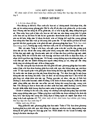 Sáng kiến kinh nghiệm Tổ chức một số trò chơi toán học nhằm gây hứng thú học tập cho học sinh Lớp 5
