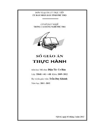 Sổ giáo án thực hành môn Điện tử cơ bản - Trần Duy Khánh