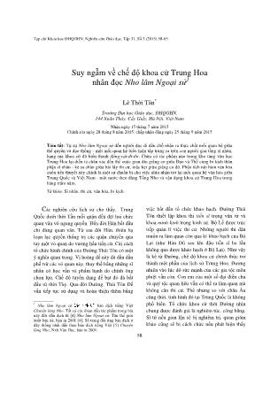 Suy ngẫm về chế độ khoa cử Trung Hoa nhân đọc Nho lâm Ngoại sử