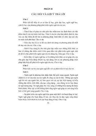 Tài liệu hướng dẫn ôn thi tốt nghiệp Lý luận và phương pháp phát triển ngôn ngữ cho trẻ em