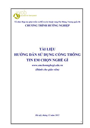 Tài liệu Hướng dẫn sử dụng cổng thông tin em chọn nghề gì
