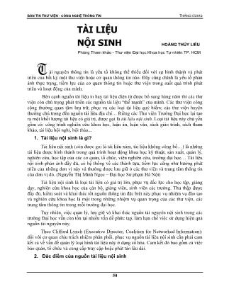 Tài liệu nội sinh - Hoàng Thúy Liễu