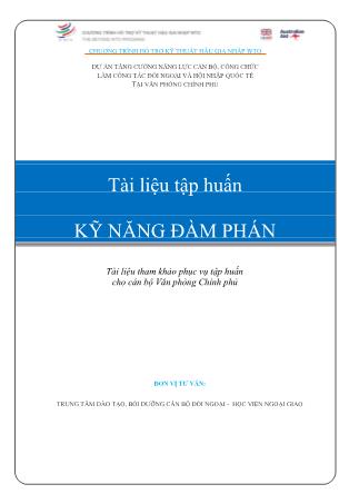 Tài liệu tập huấn Kỹ năng đàm phán