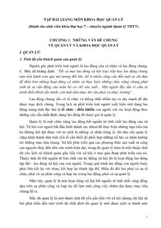 Tập bài giảng Khoa học quản lý