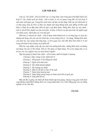 Tập bài giảng Lý thuyết tài chính – tiền tệ