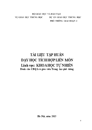 Tập huấn dạy học tích hợp liên môn - Lĩnh vực: Khoa học tự nhiên
