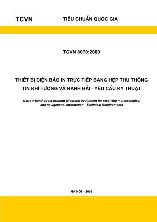 Thiết bị điện báo in trực tiếp băng hẹp thu thông tin khí tượng và hành hải - Yêu cầu kỹ thuật