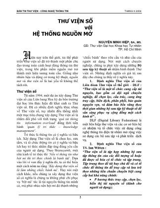 Thư viện số với hệ thống nguồn mở