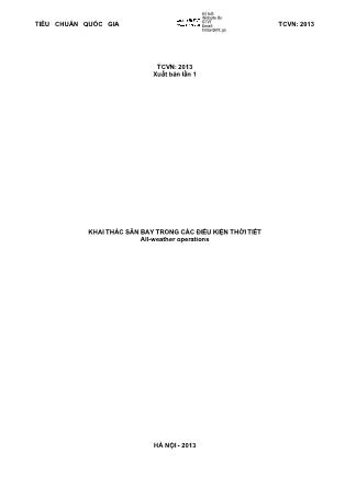 Tiêu chuẩn Khai thác sân bay trong các điều kiện thời tiết