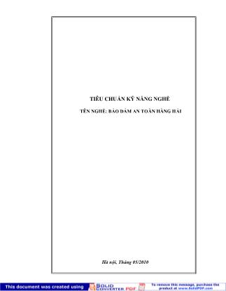 Tiêu chuẩn kỹ năng nghề Bảo đảm an toàn hàng hải