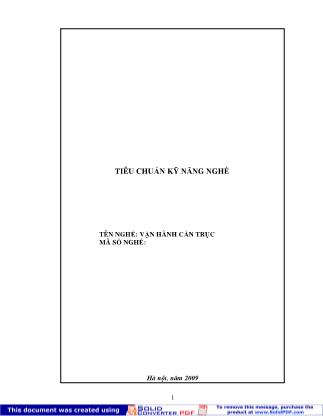 Tiêu chuẩn kỹ năng nghề Vận hành cần trục