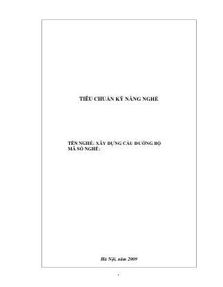Tiêu chuẩn kỹ năng nghề Xây dựng cầu đường bộ