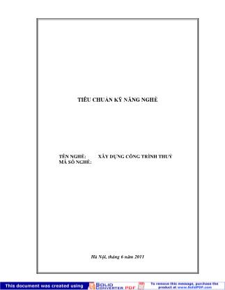 Tiêu chuẩn kỹ năng nghề Xây dựng công trình thuỷ