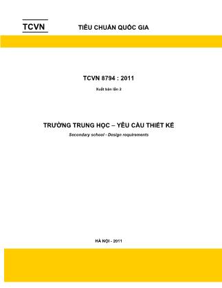 Tiêu chuẩn quốc gia Trường trung học – Yêu cầu thiết kế