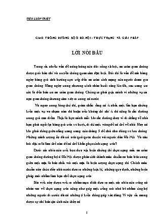Tiểu luận Giao thông đường bộ ở Hà Nội - Thực trạng và giải pháp