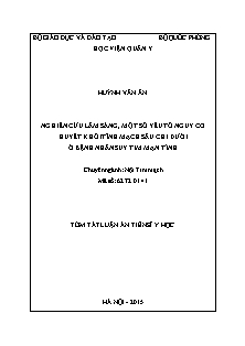 Tóm tắt luận án Nghiên cứu lâm sàng, một số yếu tố nguy cơ huyết khối tĩnh mạch sâu chi dưới ở bệnh nhân suy tim mạn tính