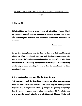 Tự học – Một phương pháp học tập cơ bản của sinh viên