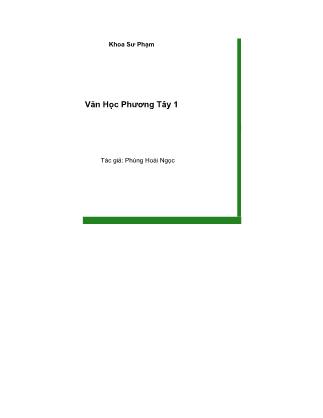 Văn học Phương Tây 1 (Phần 1)