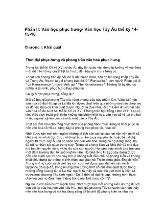 Văn học Phương Tây 1 (Phần 2)