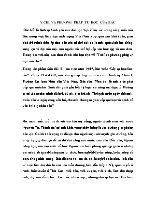 Ý chí và phương pháp tự học của Bác
