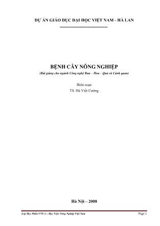 Bài giảng Bệnh cây nông nghiệp