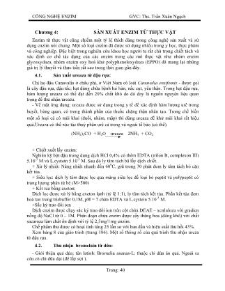 Bài giảng Công nghệ enzim - Trần Xuân Ngạch (Phần 2)
