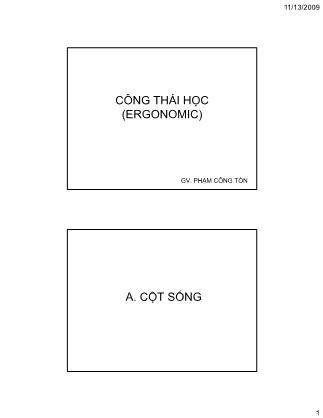 Bài giảng Công thái học (Ergonomic) - Phạm Công Tồn