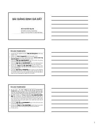 Bài giảng Định giá đất - Chương 1: Đất đai và thị trường đất đai - Bùi Nguyên Hạnh