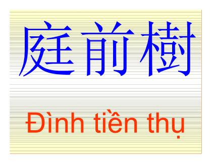 Bài giảng Hán tự - Bài 12: Đình tiền thụ