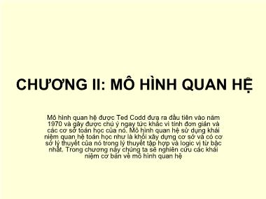 Bài giảng Hệ quản trị cơ sở dữ liệu - Chương II: Mô hình quan hệ