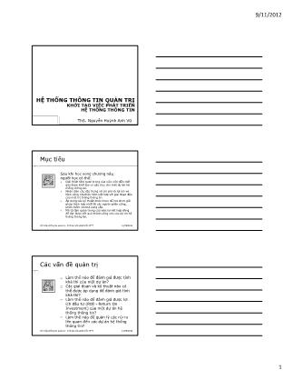 Bài giảng Hệ thống thông tin quản trị - Chương 5: Khởi tạo việc phát triển hệ thống thông tin - Nguyễn Huỳnh Anh Vũ