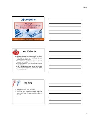Bài giảng Kế toán tài chính - Chương 1: Tổng quan về kế toán tài chính và hệ thống kế toán Việt Nam