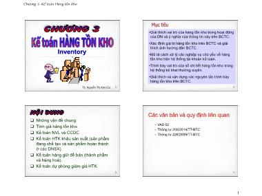 Bài giảng Kế toán tài chính - Chương 3: Kế toán hàng tồn kho - Nguyễn Thị Kim Cúc
