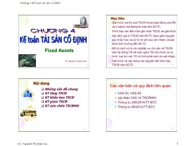 Bài giảng Kế toán tài chính - Chương 4: Kế toán tài sản cố định - Nguyễn Thị Kim Cúc
