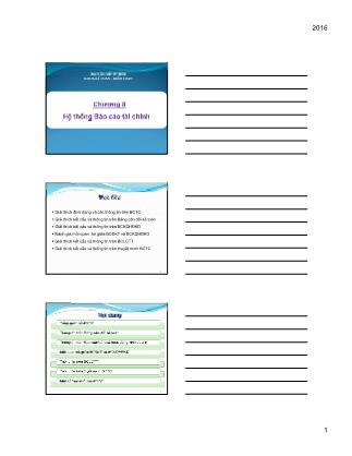 Bài giảng Kế toán tài chính - Chương 8: Hệ thống Báo cáo tài chính