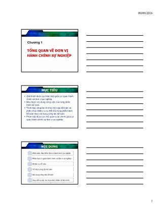 Bài giảng Kiểm toán thực hành - Chương 1: Tổng quan về đơn vị hành chính sự nghiệp