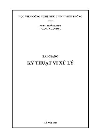 Bài giảng Kỹ thuật vi xử lý - Phạm Hoàng Duy