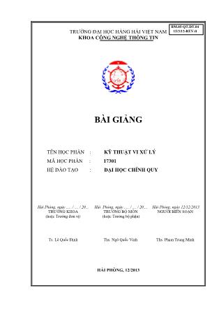 Bài giảng Kỹ thuật vi xử lý - Phạm Trung Minh