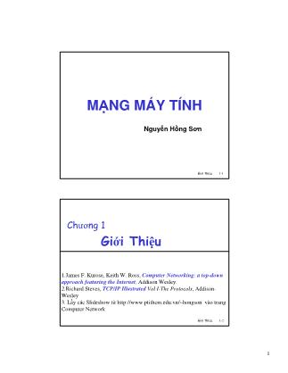 Bài giảng Mạng máy tính - Chương 1: Giới thiệu - Nguyễn Hồng Sơn