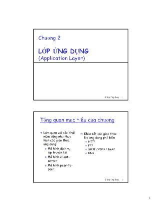 Bài giảng Mạng máy tính - Chương 2: Lớp ứng dụng (Application Layer) - Nguyễn Hồng Sơn