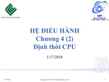 Bài giảng môn Hệ điều hành - Chương 4: Định thời CPU (Phần 2)