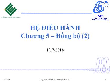 Bài giảng môn Hệ điều hành - Chương 5: Đồng bộ (Phần 2)