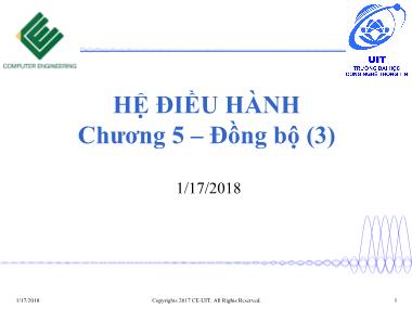 Bài giảng môn Hệ điều hành - Chương 5: Đồng bộ (Phần 3)
