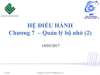 Bài giảng môn Hệ điều hành - Chương 7: Quản lý bộ nhớ (Phần 2)