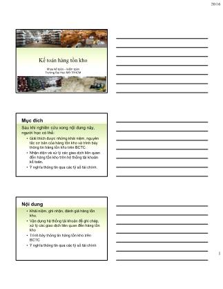 Bài giảng môn Kế toán tài chính - Chương 3: Kế toán hàng tồn kho