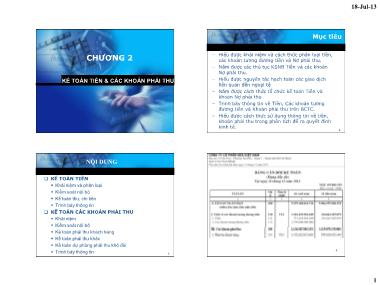 Bài giảng môn Kế toán tài chính - Chương II: Kế toán tiền và các khoản phải thu