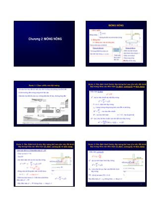 Bài giảng môn Nền móng - Chương 2: Móng nông
