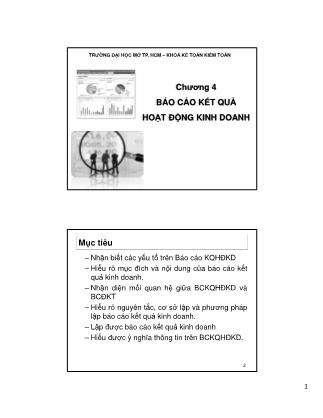 Bài giảng môn Nguyên lý kế toán - Chương 4: Báo cáo kết quả hoạt động kinh doanh